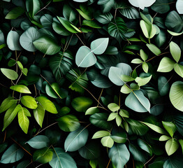 Fototapeta premium Cutout tropical green leaves in the foreground featuring a illustration set against a white background ,generative ai