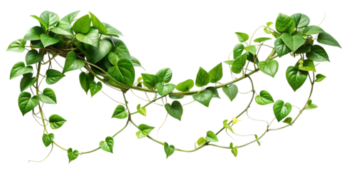 twisted jungle vines liana plant with heart shaped  on white background.png