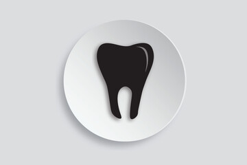 Flat vector icon of a tooth, ideal for dental care, health, dentist services, oral hygiene, and medical concepts.