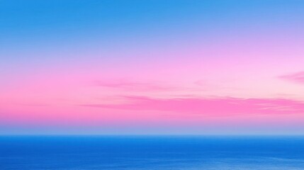 Pink sunset over calm ocean