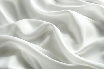 Fototapeta premium Soft White Satin Fabric Showing Elegant Drapery and Texture Details