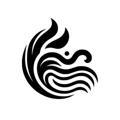 Elegant Black & White Abstract Logo Design Element