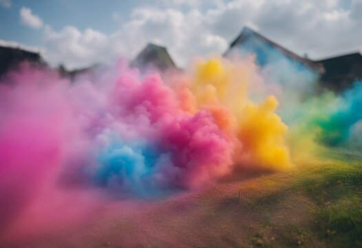 isolated regenbogen holi farbwolke isoliert rainbow cloud bunt powder colorful paint print shop background colourful dust magenta stress concert tight abstract inspiration dynamic black party move