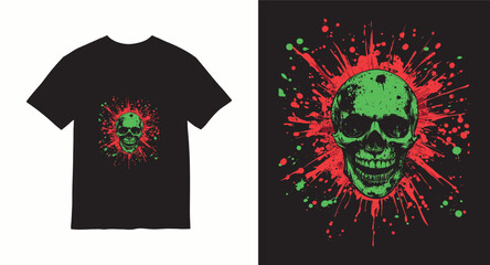 Graffiti skull graphic vector t-shirt design	
