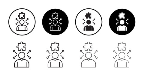 Complexity icon outline collection or set in black and white