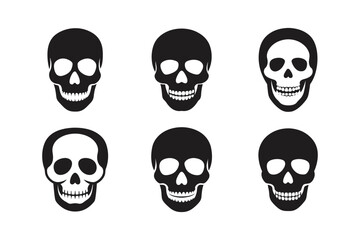 grinning skull vector art silhouette