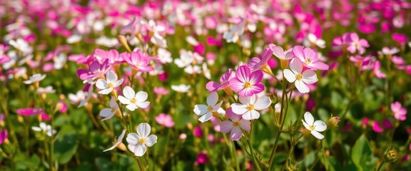 Obraz premium Delicate white and pink Bacopa monnieri blossoms in a vibrant field garden, plant, image