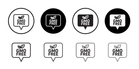Fototapeta premium gmo free icon outline collection or set in black and white