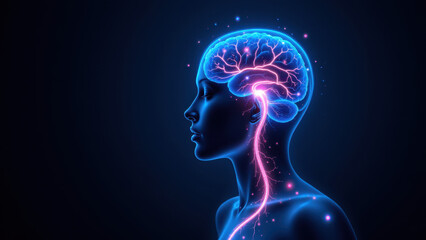 VNS illustration with highlighted brain and body functions.