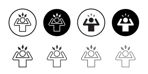 Stress icon outline collection or set in black and white