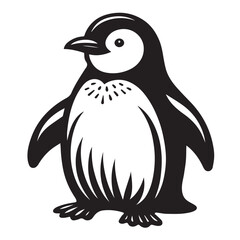 Obraz premium Penguin silhouette black and white vector icon