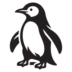 Obraz premium Penguin silhouette black and white vector icon