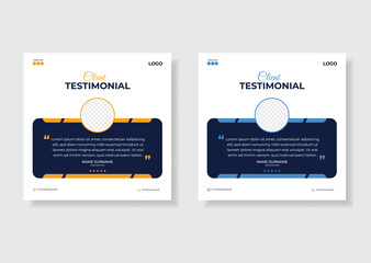 Testimonials or review by customer and post for social media, web banner template layout.
