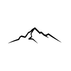 Minimalist Mountain Range Silhouette on White Background