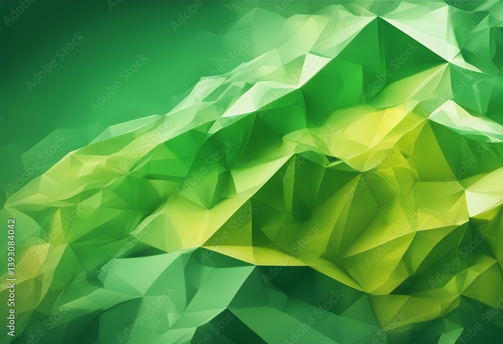 Poster design yellow poly polygon illustration green pattern banner beautiful background abstract low shape