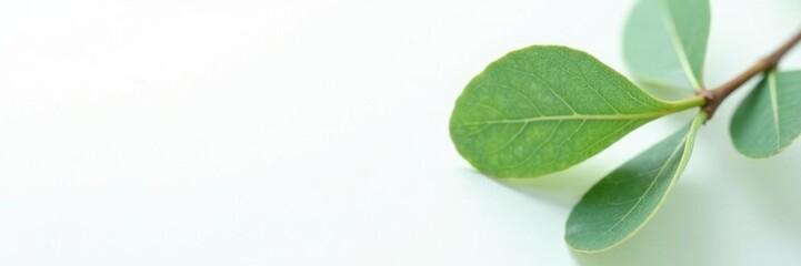 Obraz premium single eucalyptus leaf against white background, tree leaves, foliage, fresh