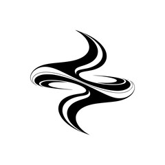 Abstract Symmetrical Swirl Graphic in Black and White