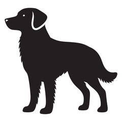 Vector silhouette of a dog, Dog illustration, Dog art, Dog drawing, Pet Animal Silhouette.