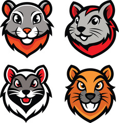 Fototapeta premium Gerbil head mascot logo design vector