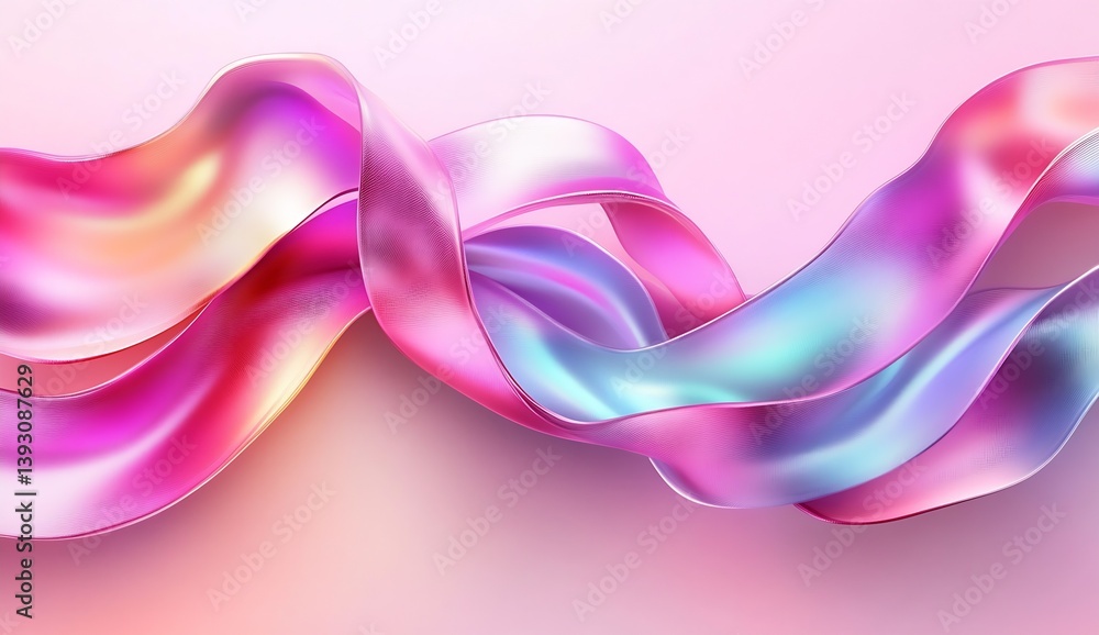 Aufkleber beautiful flowing ribbons of vibrant colors on a soft pink background creating a dreamy atmosphere :