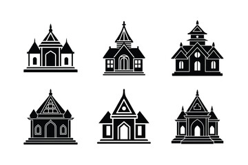 home temple icon vector art silhouette