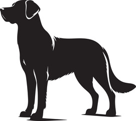 Vector silhouette of a dog, Dog illustration, Dog art, Dog drawing, Pet Animal Silhouette.