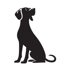 Vector silhouette of a dog, Dog illustration, Dog art, Dog drawing, Pet Animal Silhouette.
