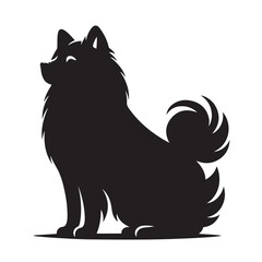 Vector silhouette of a dog, Dog illustration, Dog art, Dog drawing, Pet Animal Silhouette.