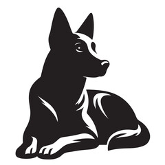 Vector silhouette of a dog, Dog illustration, Dog art, Dog drawing, Pet Animal Silhouette.