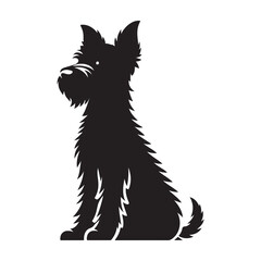 Vector silhouette of a dog, Dog illustration, Dog art, Dog drawing, Pet Animal Silhouette.