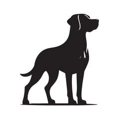 Vector silhouette of a dog, Dog illustration, Dog art, Dog drawing, Pet Animal Silhouette.