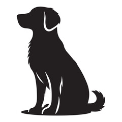Vector silhouette of a dog, Dog illustration, Dog art, Dog drawing, Pet Animal Silhouette.
