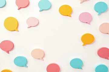 Seamless pastel speech bubble pattern on white background, communication, dialogue