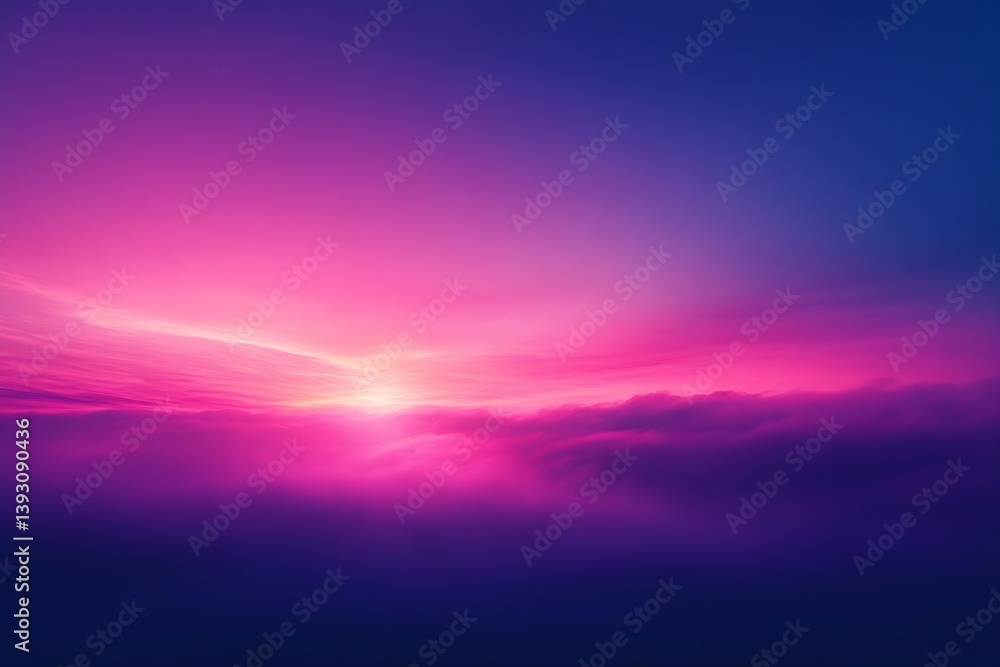 Poster vibrant pink and purple sunset over wispy clouds a dreamy sky landscape with soft light and colorful