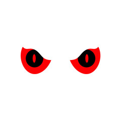 Scary Red Monster Animal Eyes. Vector illustration. © 66soloria_