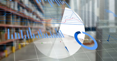 Image of statistics processing over warehouse