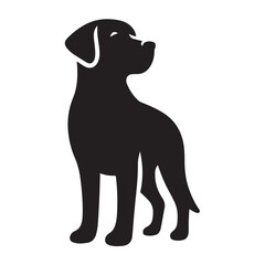 Vector silhouette of a dog, Dog illustration, Dog art, Dog drawing, Pet Animal Silhouette.