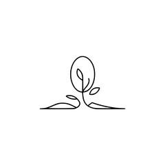 Minimalist Line Art Tree Logo: Growth, Nature, & Design