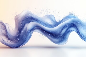 Creative advertising layout featuring dynamic blue wave designs for modern marketing projects
