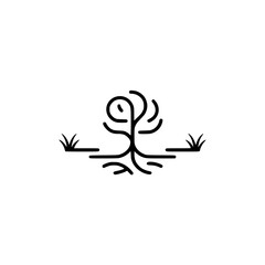 Minimalist Tree Icon on White - Line Art for Branding