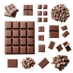 Delicious Chocolate Bars Pieces and Chunks Sweet Treat