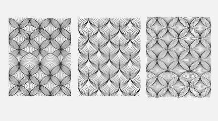 Seamless Abstract Geometric Line Pattern – Black and White Optical Art Background