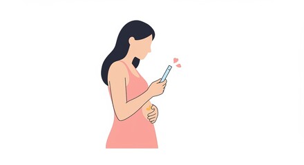 Cartoon teen holding pregnancy test with emotion