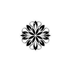 Elegant Black Floral Mandala Design on White Background