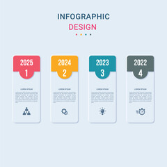 Square Round Infographic Design 4 steps