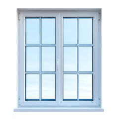 White window panes clear sky view home improvement