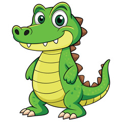 green cute crocodile