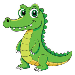 green cute crocodile