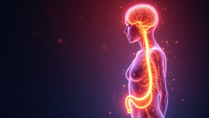 Naklejka premium VNS Illustration with Vagus Nerve Stimulation
