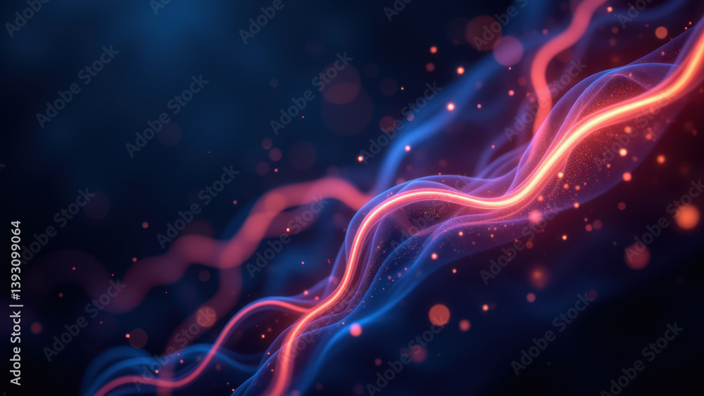 Aufkleber vagus nerve stimulation abstract graphic with a dynamic, fiery design element.